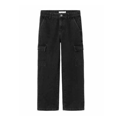 Image of Name it Nkfrose WIDE Cargo trousers for kids, Size: 16y, Black