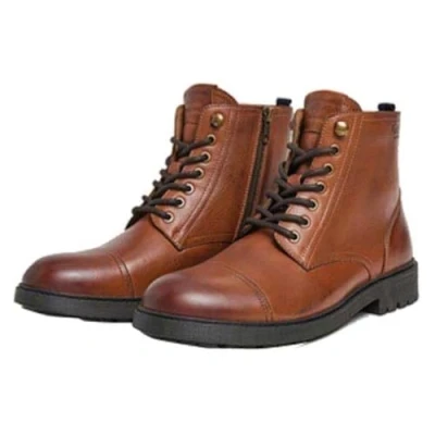 Image of Pepe Jeans FRED LAND Laceup ankle boots, Men&#039;s, Size: 8, Tan brown Leather