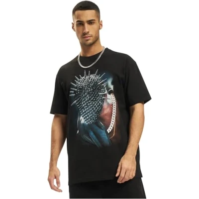 Image of Upscale by Mister TEE Thorned MASK Oversize Print Tshirt, Men&#039;s, Size: 5XL, Black
