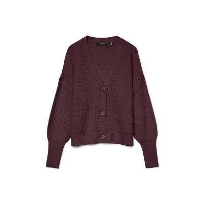 Image of Vero Moda Vmlea V NECK CUFF Cardigan Cardigan, Women&#039;s, Size: XS, Winetasting