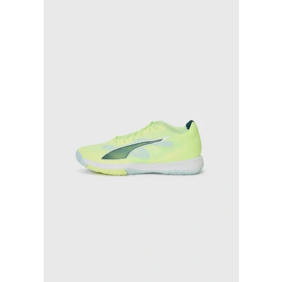 Image of Puma Accelerate Turbo 4 Unisex Handball shoes, Size: 8.5, Fizzy/light green/terrain puma/white puma/silver shoes