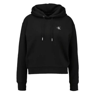 Image of Calvin Klein Jeans Embroidery Hoodie Hoodie, Women&#039;s, Size: XXL, Black