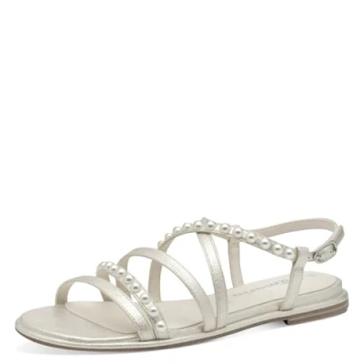 Image of Tamaris Damen Sandalette Synthetik Keilabsatz Vegan; CHAMPAGNE, EU 41