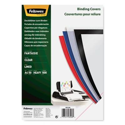 Image of Fellowes Fantasisie Polpropylene Binding Cover Clear Lined (Pack of 100)