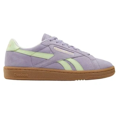 Image of Reebok Classic CLUB C Grounds UK Trainers, Size: 5.5, Dusk purple/astro lime Suede