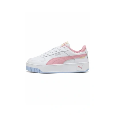 Image of Puma Girl&#039;s Carina Street Jr Sneaker, White Pinkscape Exotic Red, 3.5 UK