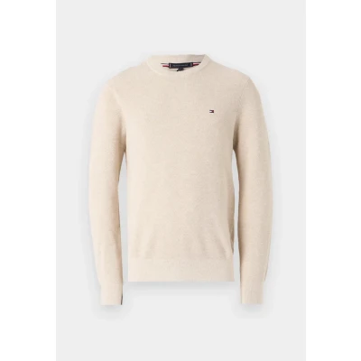 Image of Tommy Hilfiger Essential Structure CREW NECK Jumper, Men&#039;s, Size: XS, Heathered oatmilk