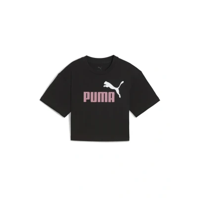 Image of Puma LOGO Short Print Tshirt for kids, Size: 8y(7 8y), Black poised pink