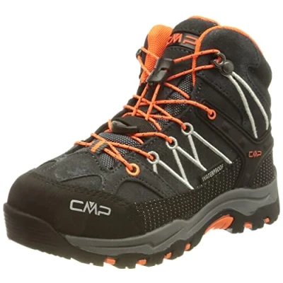Image of CMP Rigel MID Trekking WP Unisex Mountain shoes for kids, Size: 11.5K, Antracite/flash orange Leather and textile