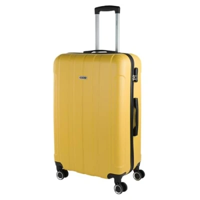 Image of ITACA Rigid Cabin Suitcase Travel Small with Wheels ABS Hand Luggage Case Telescopic Handle Lightweight Combination Lock in 55cm size, Yellow