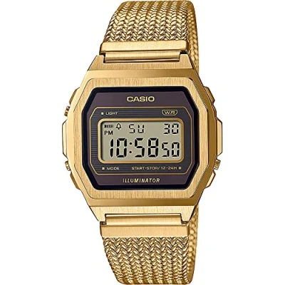 Image of Casio Premium Unisex Digital watch, Size: One Size, Gold coloured