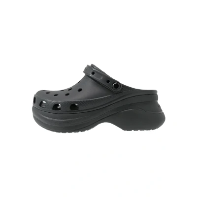 Image of Crocs Classic BAE Heeled mules, Women&#039;s, Size: 6, Black Synthetics