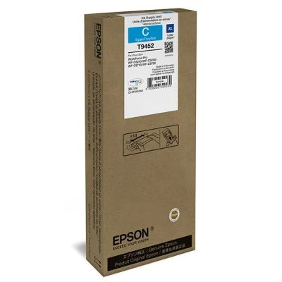 Image of Epson T9452 high capacity cyan ink cartridge (original Epson)