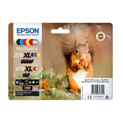 Image of Epson C13T379D4010 X Large Inkjet Cartridge, Black/Yellow/Magenta/Cyan (Pack of 6)