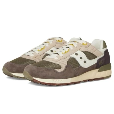 Image of Saucony Shadow 5000 Trainers, Men&#039;s, Size: 7.5, Green/white Leather and textile