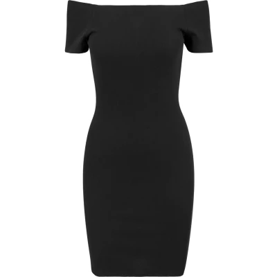 Image of Urban Classics OFF Shoulder Shift dress, Women&#039;s, Size: Large, Black