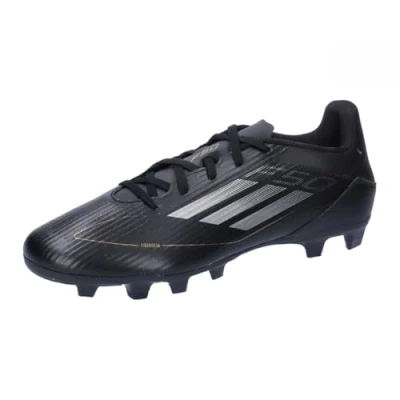 Image of adidas Performance F50 CLUB Flexible Ground Moulded stud football boots, Men&#039;s, Size: 12.5, Core black/iron metallic/gold metallic Synthetics