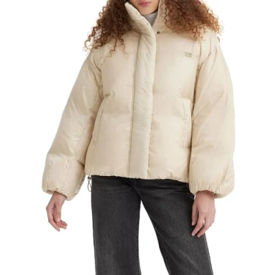 Image of Levi&#039;s Bubble Shorty Almond milk Down jacket, Women&#039;s, Size: Medium,