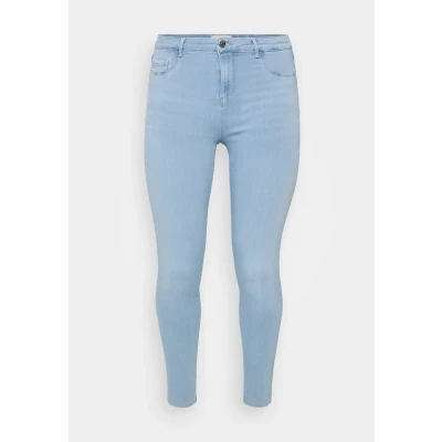 Image of ONLY Carmakoma Carthunder PUSH UP Jeans Skinny Fit, Women&#039;s, Size: 14x32, Light blue denim