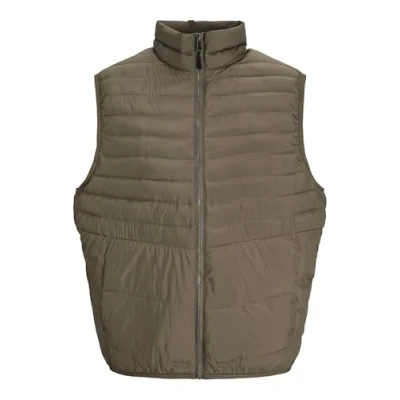 Image of Jack &amp; Jones Jjestate Packable Collar Waistcoat, Men&#039;s, Size: Small, Canteen
