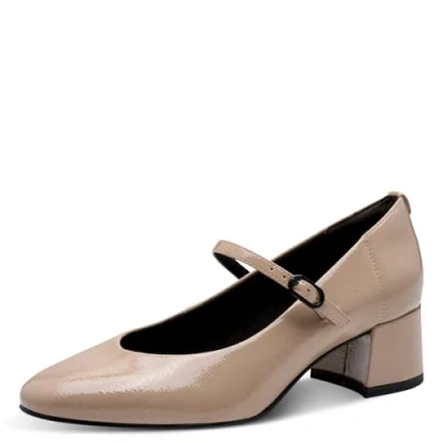 Image of Tamaris Women Damen Pump with Strap 1 22312 43, Taupe, 2.5 UK