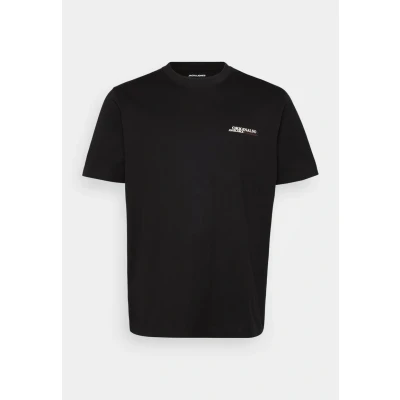 Image of Jack &amp; Jones Jorislington TYPE TEE CREW NECK Print Tshirt, Men&#039;s, Size: XL, Black