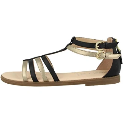 Image of Geox Karly GIRL Sandals for kids, Size: 7, Black/platinum High quality imitation leather