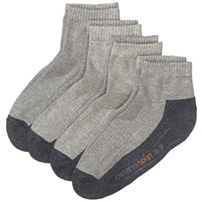 Image of camano Sport Quarter BOX 4 PACK Sports socks, Men&#039;s, Size: 6 8, Grey