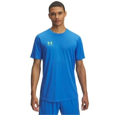 Image of Under Armour Challenger Basic Tshirt, Men&#039;s, Size: XL, Blue atlantis/high vis yellow