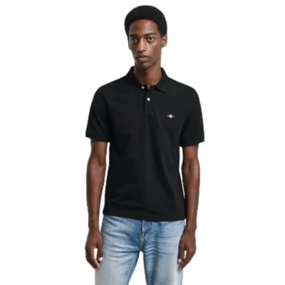 Image of GANT Men&#039;s Reg Emb Archive Shield Polo Shirt, black, XL