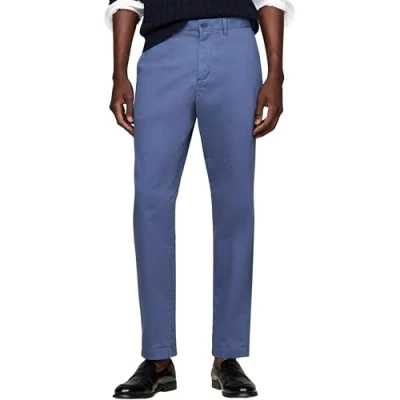Image of Tommy Hilfiger Men’s Tapered Fit Chinos, Blue (Aegean Sea), 28W / 28L