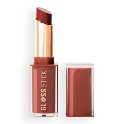 Image of Revolution Pout Lip Gloss, Ultra Glossy and Pigmented Gloss with Hyaluronic Acid Vitamin E, Vegan Cruelty Free, 3g, Toffee Nude