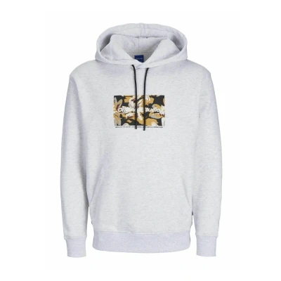 Image of JACK &amp; JONES Male Hoodie Printed Hoodie, off white, S