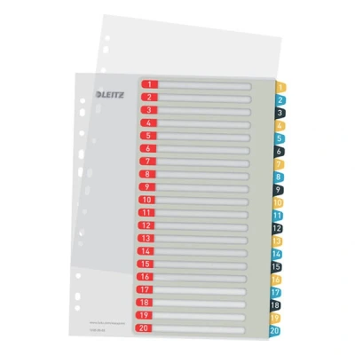 Image of Leitz A4 Printable Index 1 20, Heavy Duty, Cosy Range, Multicoloured, 12490000