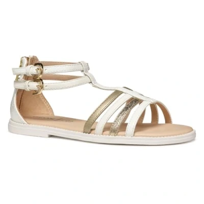 Image of Geox Karly GIRL Sandals for kids, Size: 6.5, White/platinum High quality imitation leather