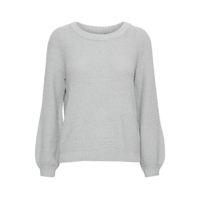 Image of ICHI Ihnoelle LS Jumper, Women&#039;s, Size: Medium, Light grey melange