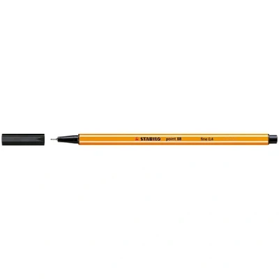 Image of STABILO Point 88 Felt Tip Pens Fine 0.4 mm Black (Pack of 3)