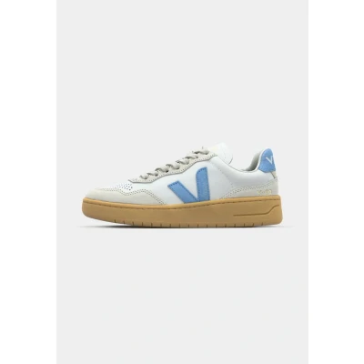 Image of Veja V 90 Trainers, Women&#039;s, Size: 4, Extra white/aqua/natural Leather