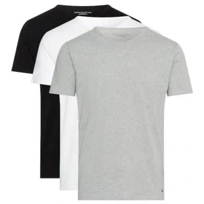 Image of Tommy Hilfiger TEE 3 PACK Undershirt, Men&#039;s, Size: Small, Black/white/grey heather