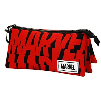 Image of Marvel Cut ECO Triple Pencil Case, Red, 23 x 11 cm, One Size, Case