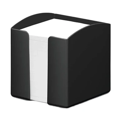 Image of Durable Eco Friendly Note Box Includes 800 Sheets of Recycled Paper Blue Angel Certified Desktop Pad Holder Black