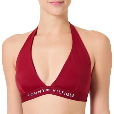 Image of Tommy Hilfiger Original Halter Bikini top, Women&#039;s, Size: 12 14, Regatta red