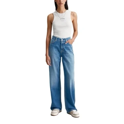 Image of Marc O&#039;Polo Denim Tomma Trousers HIGH Waist Wide LEG Leg, Women&#039;s, Size: 32x30, Medium blue