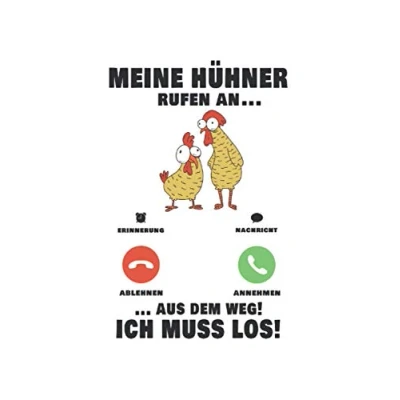 Image of Hühner Anruf Notizbuch: Meine rufen an! Landwirt Bauer / 6x9 Zoll 120 karierte Seiten