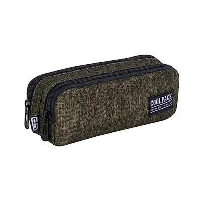 Image of CoolPack C69162/E, Clio Snow Olive Green School Pencil Case, Multi Colour, coloured, Classic