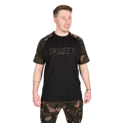 Image of Fox Black/Camo Outline t shirt M Fishing