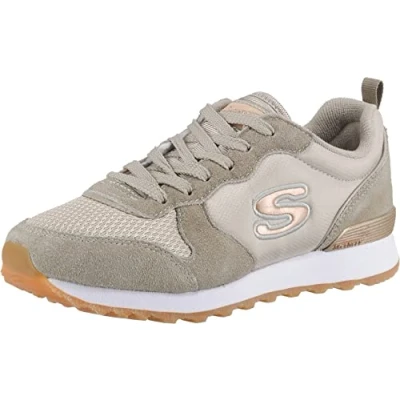 Image of Skechers Trainers, Women&#039;s, Size: 2.5, Taupe Leather and textile