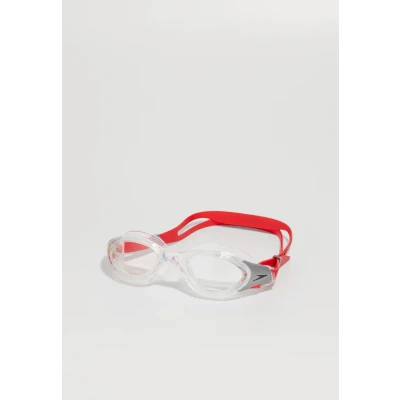 Image of Speedo Unisex Biofuse 2.0 SwiMing Goggles Patented Easy Adjustment Anti fog leak Enhanced Fit Improved Comfort, Fed Red/Silver/Clear, One Size