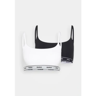 Image of HUGO TWIN Bralette 2 PACK Bustier, Women&#039;s, Size: XS, Open white/black