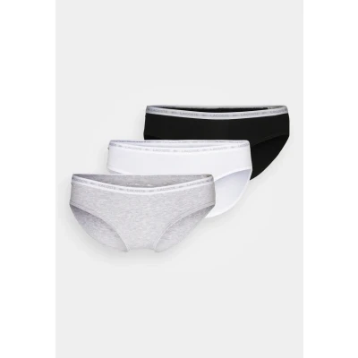 Image of Lacoste 3 PACK Briefs black/white/silver, Women&#039;s, Size: Large, Black/white/silver